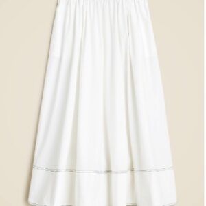 JCREW NWT Contrast stitch midi skirt in cotton poplin
